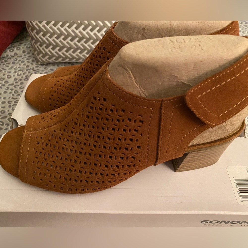 Genuine Suede Open Booty Sandals